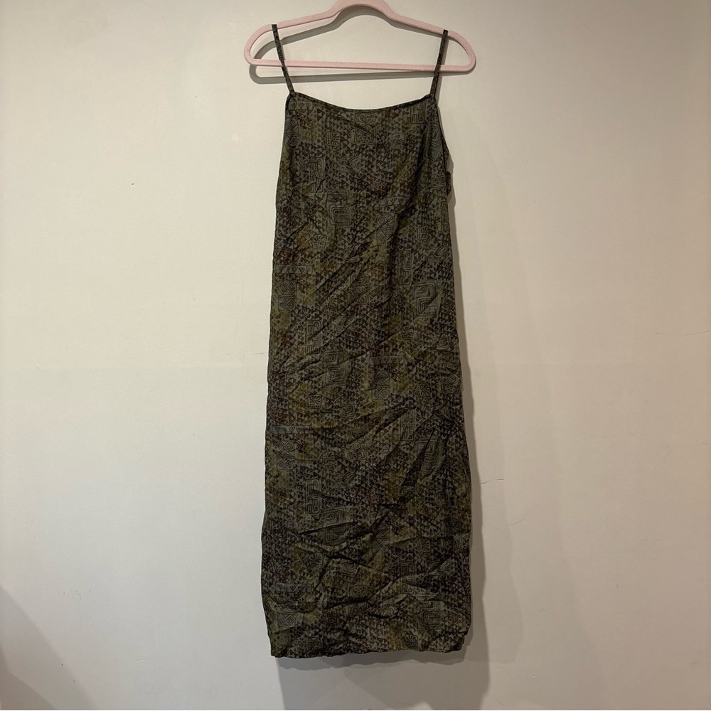 Peruvian Connection Green patterned Midi Dress